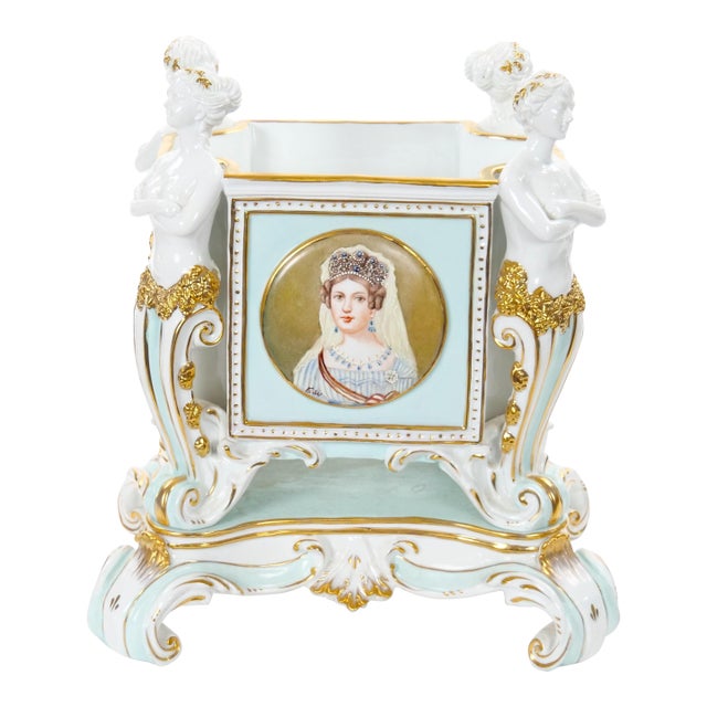 Antique Sèvres Porcelain Classical Decorated Figural Sculpture Cachepot / Center For Sale