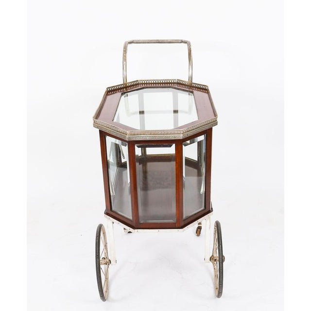 Gold Antique Art Deco French Gilded Bar Cart, 1920s For Sale - Image 8 of 18