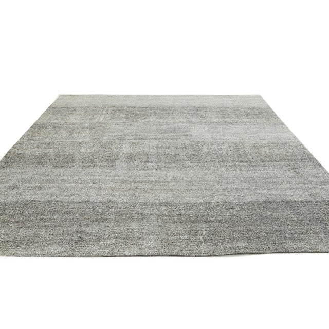 Mid 20th Century Gray Vintage Large Kilim Rug For Sale - Image 4 of 7