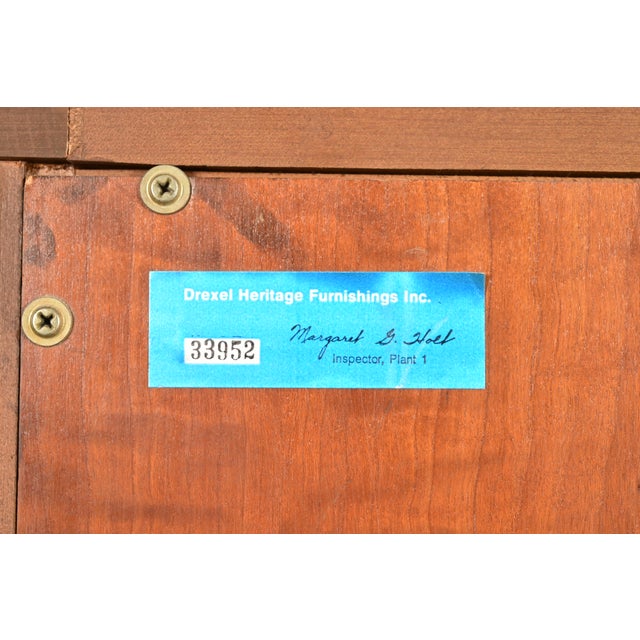 Drexel Heritage French Provincial Louis XV Carved Walnut Armoire Dresser or Linen Press For Sale - Image 15 of 16