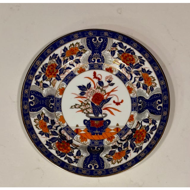 Royal Blue Imari Cobalt Blue and Iron-Red Japanese Floral Themed Decorative Plate Curation-Set of 9 For Sale - Image 8 of 18