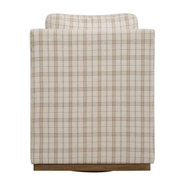 Tan Basie Casual Linen Swivel Chair For Sale - Image 8 of 9