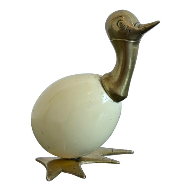 Mid-Century Brazilian Bronze and Resin Duck Sculpture, 1960s For Sale