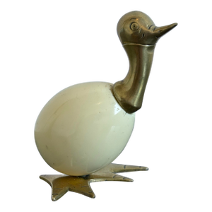 Mid-Century Brazilian Bronze and Resin Duck Sculpture, 1960s