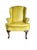 Vintage Shuford Furniture Yellow Leatherette Wingback Armchair | Queen Anne Style Faux Leather Accent Chair | Traditional Hollywood Regency For Sale - Image 6 of 14