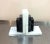 1920s-30s art deco black/white marble geometric stack bookends. Excellent condition.