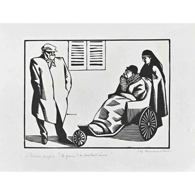 Hermann Paul, Bonjour Pacifiste?, Original Drawing, Early 20th-Century For Sale