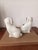 Vintage Staffordshire Spaniel Dog Figurines Pair, White Gold Ceramic Dogs, Staffordshire Style Dog Statues, Victorian Dog Decor For Sale - Image 10 of 13
