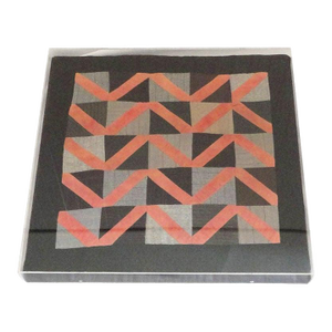 1930s Amish Wool Doll Quilt in Plexy Frame in a Zig Zag Pattern