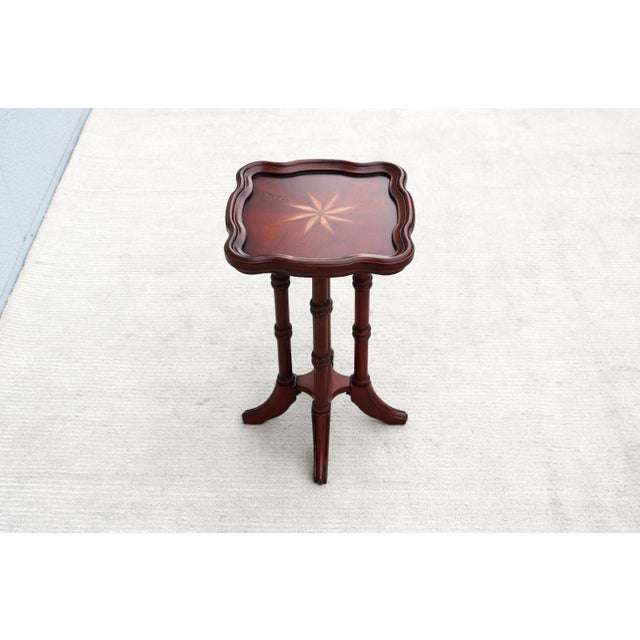 Wood Vintage Traditional Colonial Revival Small Accent Table in Cherry and Rubberwood For Sale - Image 7 of 15