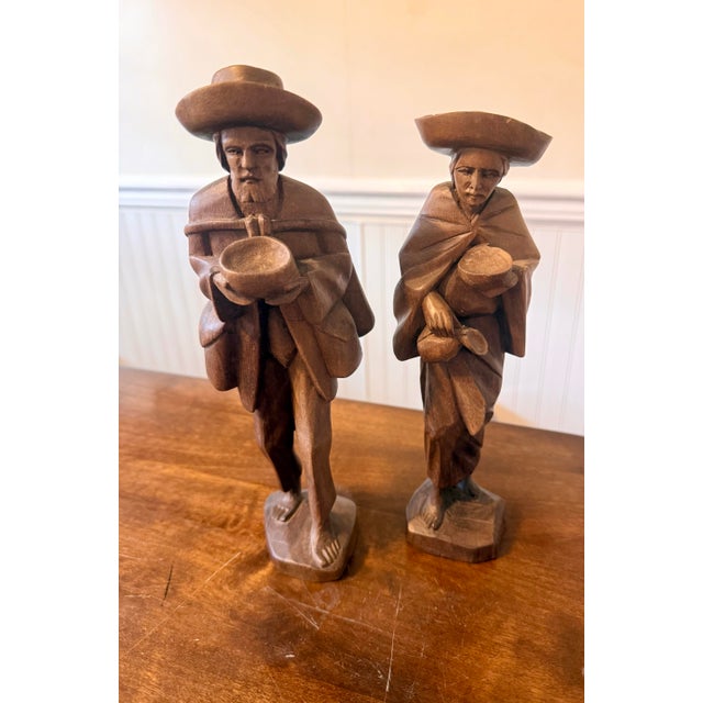 1930s The Travelers Hand Carved Wooden Folk Art For Sale - Image 5 of 12