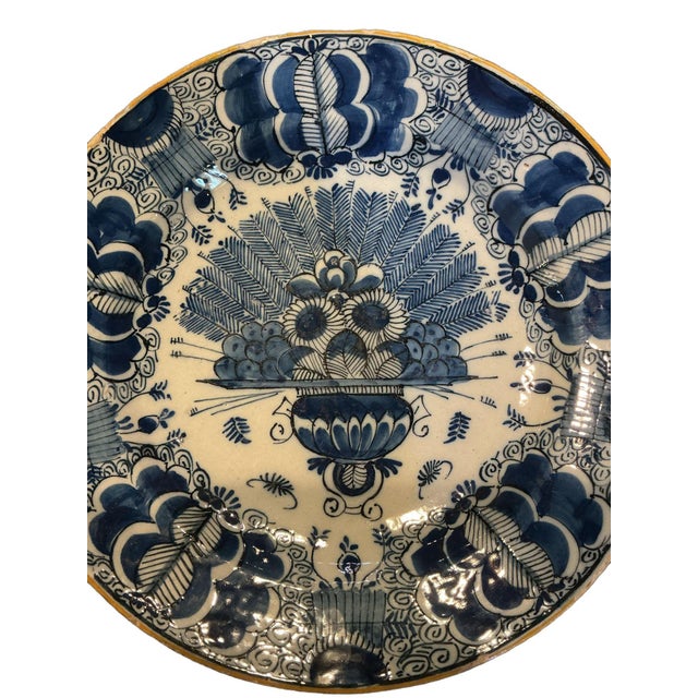 Delft “Peacock” Plate, Circa 1750’s For Sale - Image 6 of 6