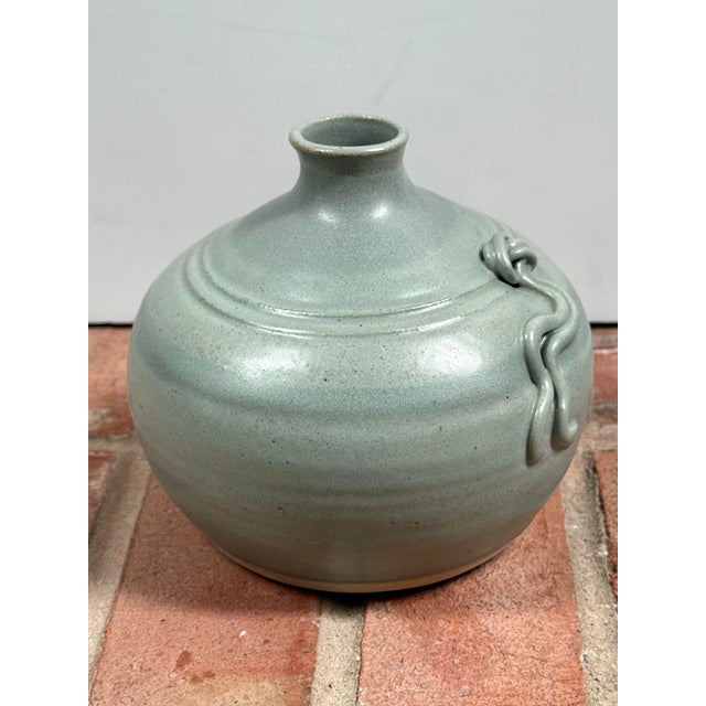 Ceramic Signed Asian Style Studio Pottery Vase For Sale - Image 7 of 8