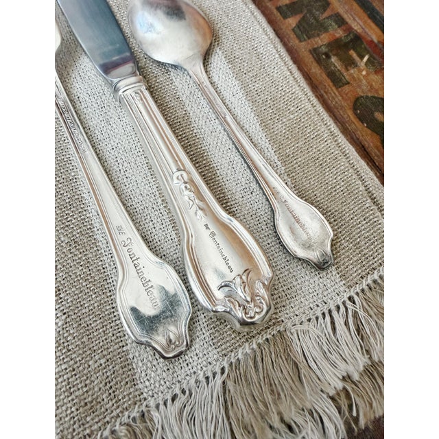 Mid-Century Modern Vintage Silver Plated Flatware Service for 6 From the Fontainebleau Hotel Miami Beach - 18pcs For Sale - Image 3 of 7