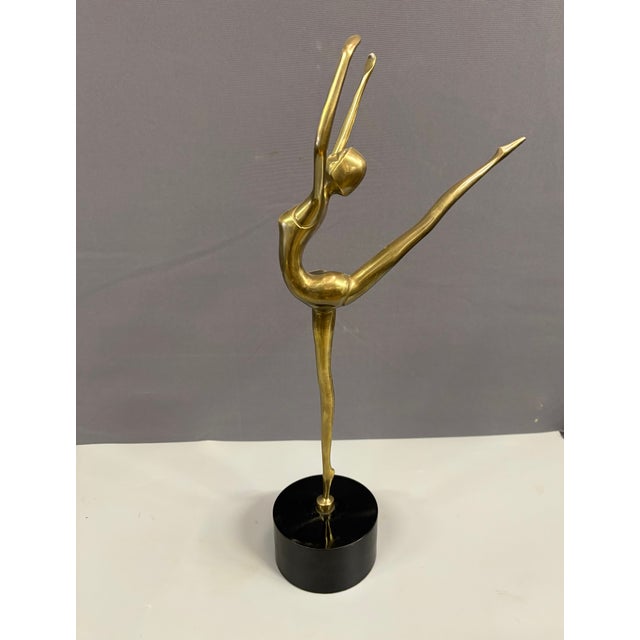 Brass Dancer with Wooden Base, 1980 For Sale - Image 9 of 11