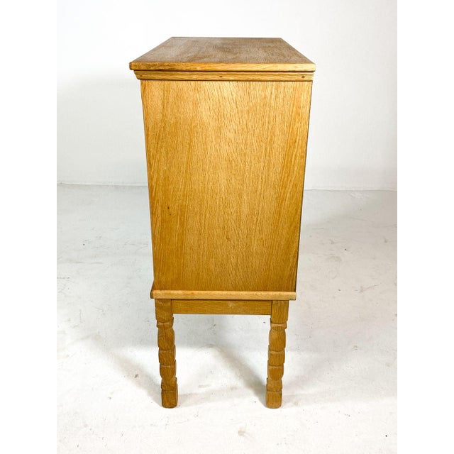 Wood 1970s Danish Oak & Glass Cabinet Henning Kjaernulf Style For Sale - Image 7 of 11