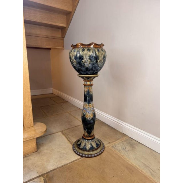 Ceramic Antique Art Nouveau Jardinière from Royal Doulton, 1910, Set of 2 For Sale - Image 7 of 7