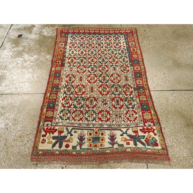 Galerie Shabab Collection Early 20th Century Persian Kurd Bidjar Throw Rug For Sale - Image 4 of 8