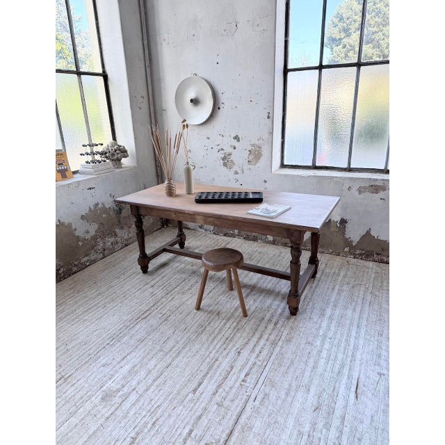 Farmhouse Table with Turned Pine and Birch Legs, 1960s For Sale - Image 9 of 18
