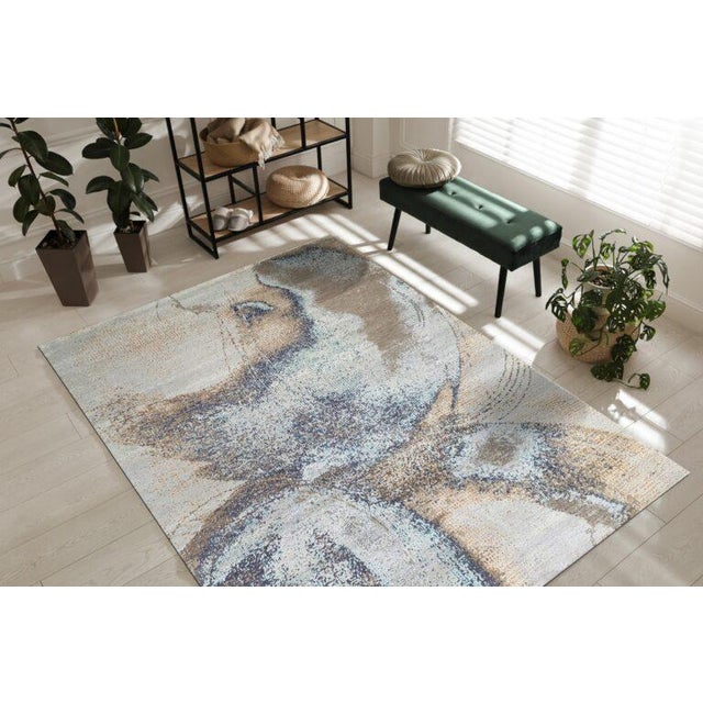 2020s 8x10 Gray Classic Lydia Silver Hand Knotted Wool Abstract Modern Carpet Rug For Sale - Image 5 of 8