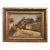 19th Century French Oil on Canvas Barn and Village For Sale