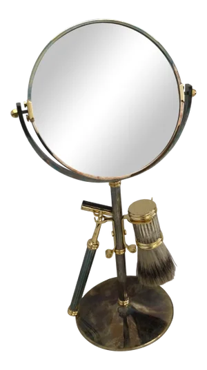 Vintage Silver Plate Shaving Mirror