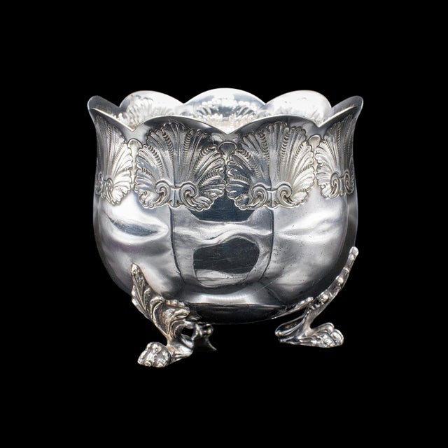 Victorian Antique Sugar Bowl, English, Silver Plate, Table Dish, Montieth Style, Victorian For Sale - Image 3 of 12