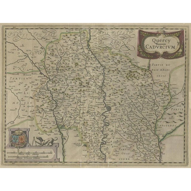 Antique Map of the French Province of Quercy, 1625 For Sale