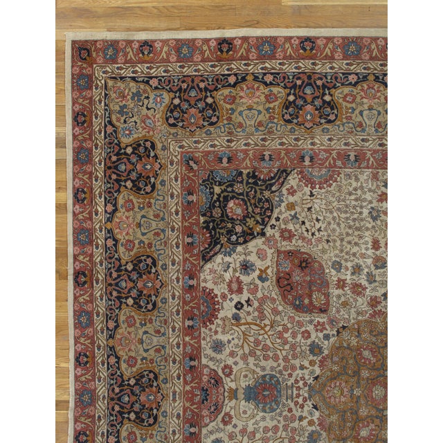 Extremely Fine Antique Sivas Handmade Carpet, Red and Green, All-over Design For Sale - Image 10 of 11