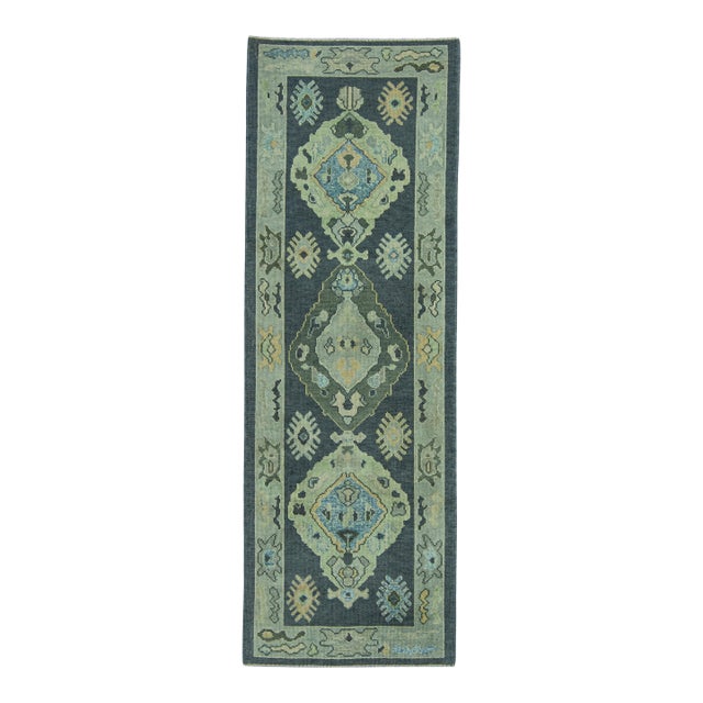 Turkish Oushak Rug 3' x 8'10" #19195 For Sale