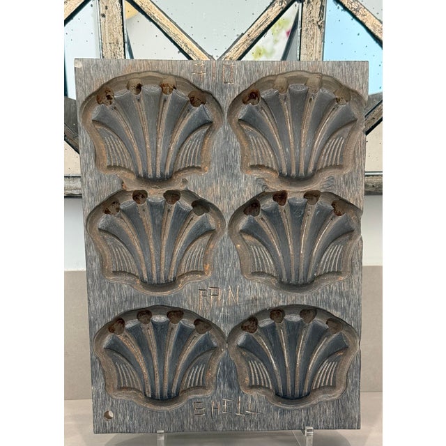 Vintage Carved Wood Nautical Scalloped Shell Architectural Factory Mold, Wall Art, Unique Housewarming/Hostess Gift For Sale - Image 9 of 12