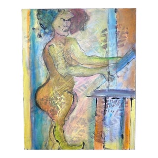 Ellen Lyle Morehouse - “The Artist” Acrylic Paint/Ink on Canvas (2000) (American) For Sale