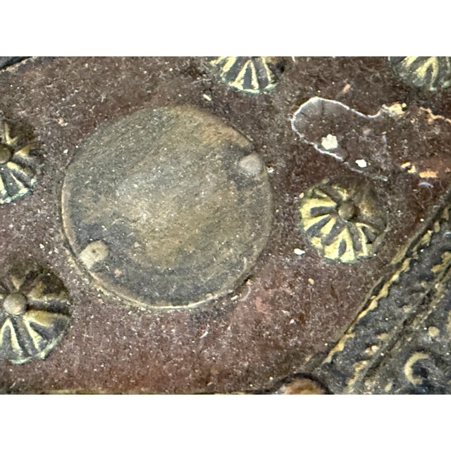 Moroccan North African Brass Copper Wood Tuareg Large Charger For Sale - Image 3 of 12