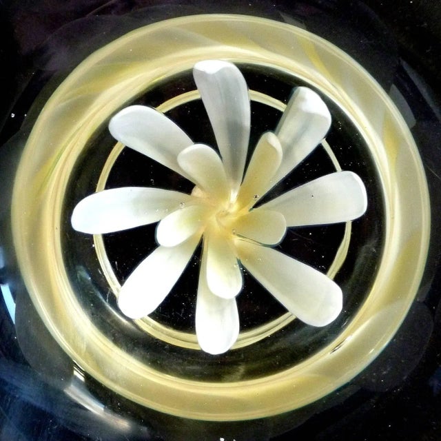 Beautiful vintage Murano hand blown wild flower Italian art glass candy or ring bowls. Documented to the Fratelli Toso...