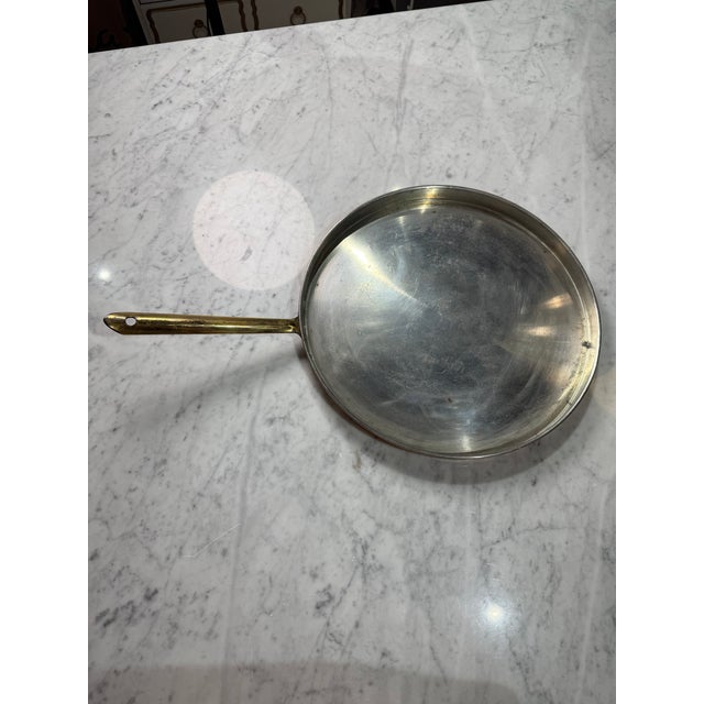 Late 20th Century Vintage Italian Copper Crepe Pan With Brass Handle, Made in Italy For Sale - Image 5 of 5