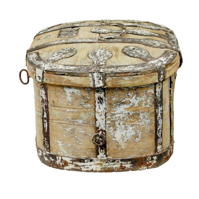 Swedish Scraped Pine Strong Box, 1850s For Sale - Image 4 of 7