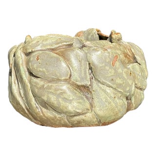 Vintage Boho Studio Pottery Leaves Bowl For Sale