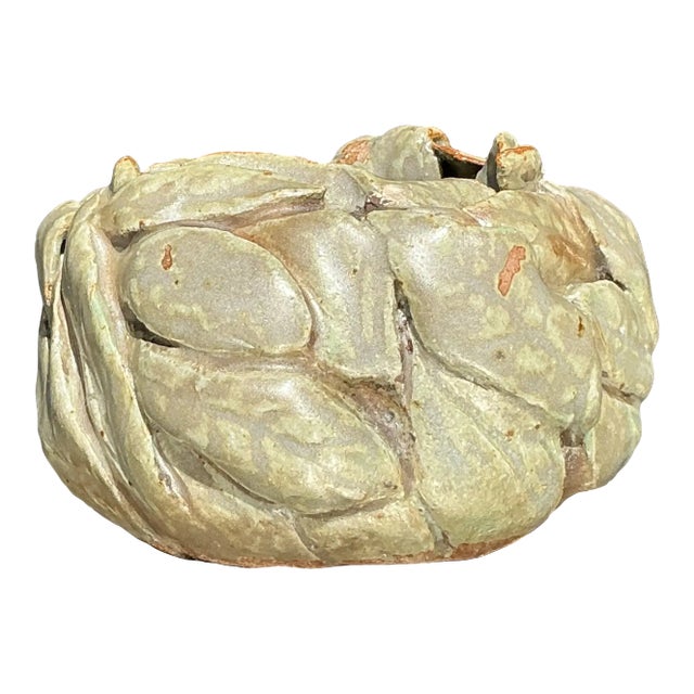 Vintage Boho Studio Pottery Leaves Bowl For Sale