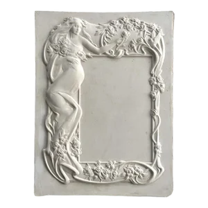 Art Nouveau Plaster Figurative Bas-Relief Plaque/Style of Mucha/Klimt