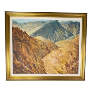 Original Landscape Painting: "Echoes of the Peaks" - Majestic Mountain Valley