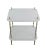 Early 21st Century Wood and Brass Faux Bamboo Legs White Sofa Side Table, For Sale - Image 5 of 10