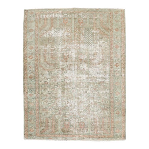 Antique Zabihi Collection Worn Persian Small Square Rug