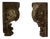 Vintage Pair of Architectural Salvage Wood Elements With Remnant Paint in Scroll & Flower Design For Sale