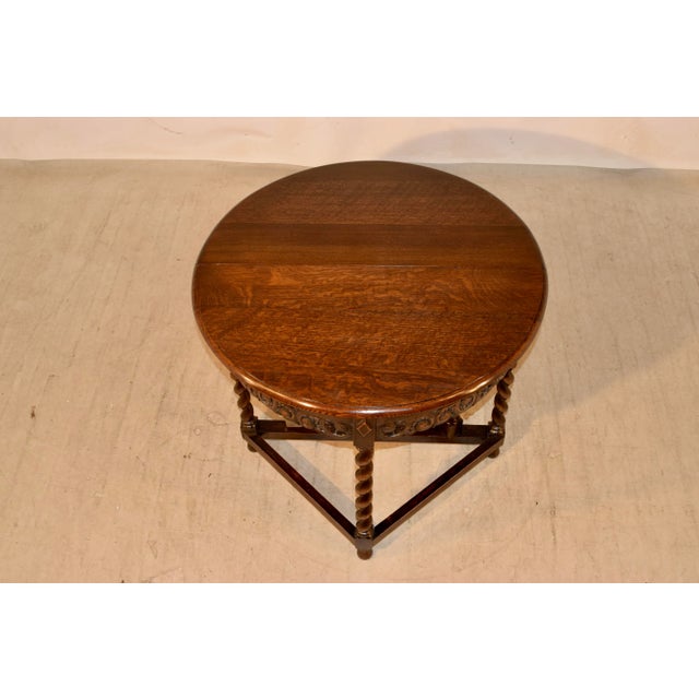 Wood Late 19th Century English Oak Demi-Lune Table For Sale - Image 7 of 8