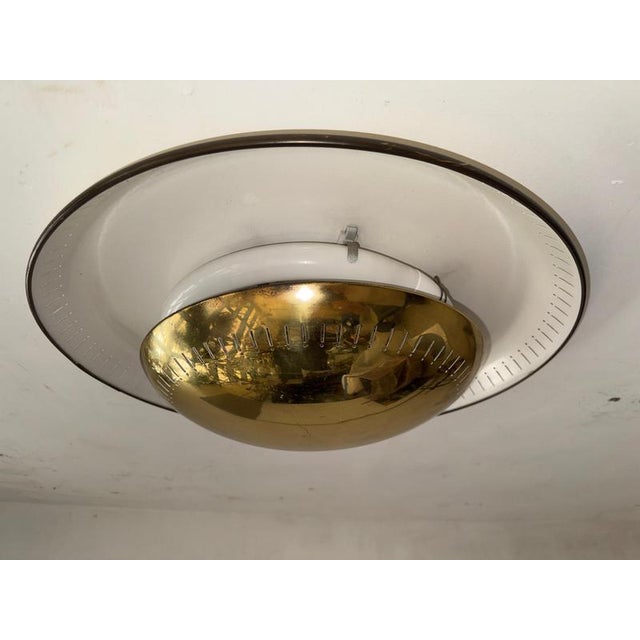 Metal Vintage Brass Flush Mount from Kaiser, 1950s For Sale - Image 7 of 14