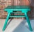 Mid-Century Modern French Brutalist Wooden Stool in Green Paint, 1950s For Sale - Image 3 of 18