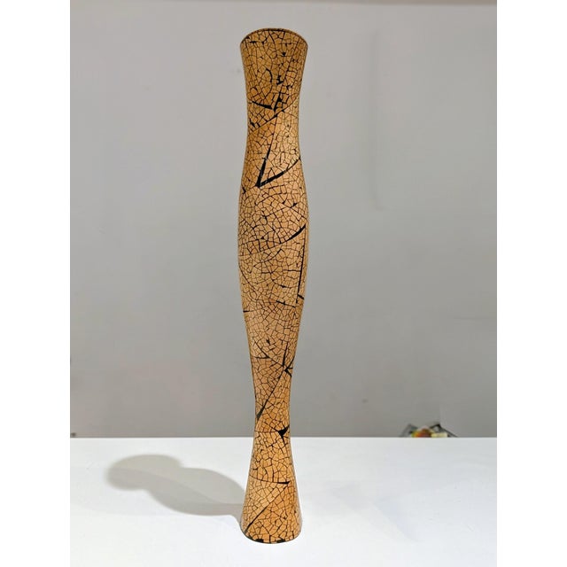 R & Y Augousti R & Y Augousti Style Eggshell Lacquer Tall Sculptural Spindle Vase For Sale - Image 4 of 11