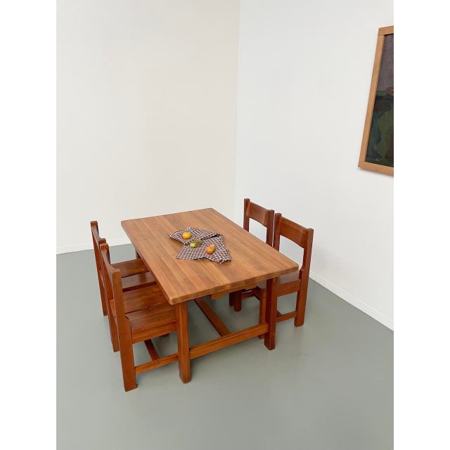 Wood Vintage Table and Chairs, 1960s, Set of 5 For Sale - Image 7 of 18