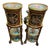 Louis XVI Style Side Table Set – Hand-Painted Floral Panels, Gold Leaf & Decorative Shelving For Sale