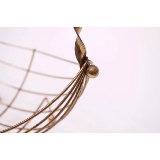 Brass Mid-Century Modern Brass Decorative Basket For Sale - Image 8 of 13